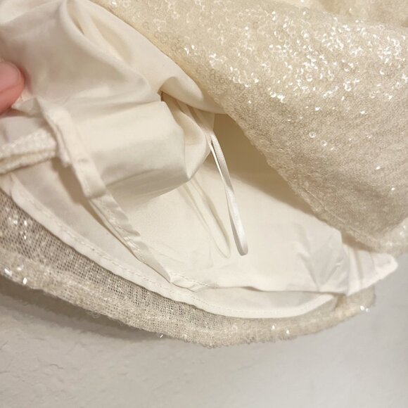 Amanda Uprichard | Kimball Cream Cowl Neck Sequin Top | L - Picture 9 of 15